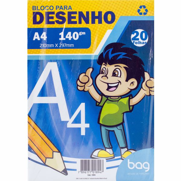 Bloco Para Desenho A4 140gm Bag 20fls 1208